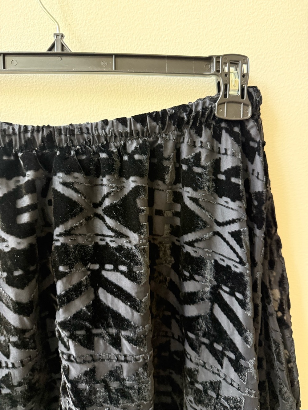 Denim & Supply Ralph Lauren Black Burnout Velvet Handkerchief Skirt M Boho - Picture 6 of 11